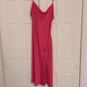 Hot pink midi slip dress
